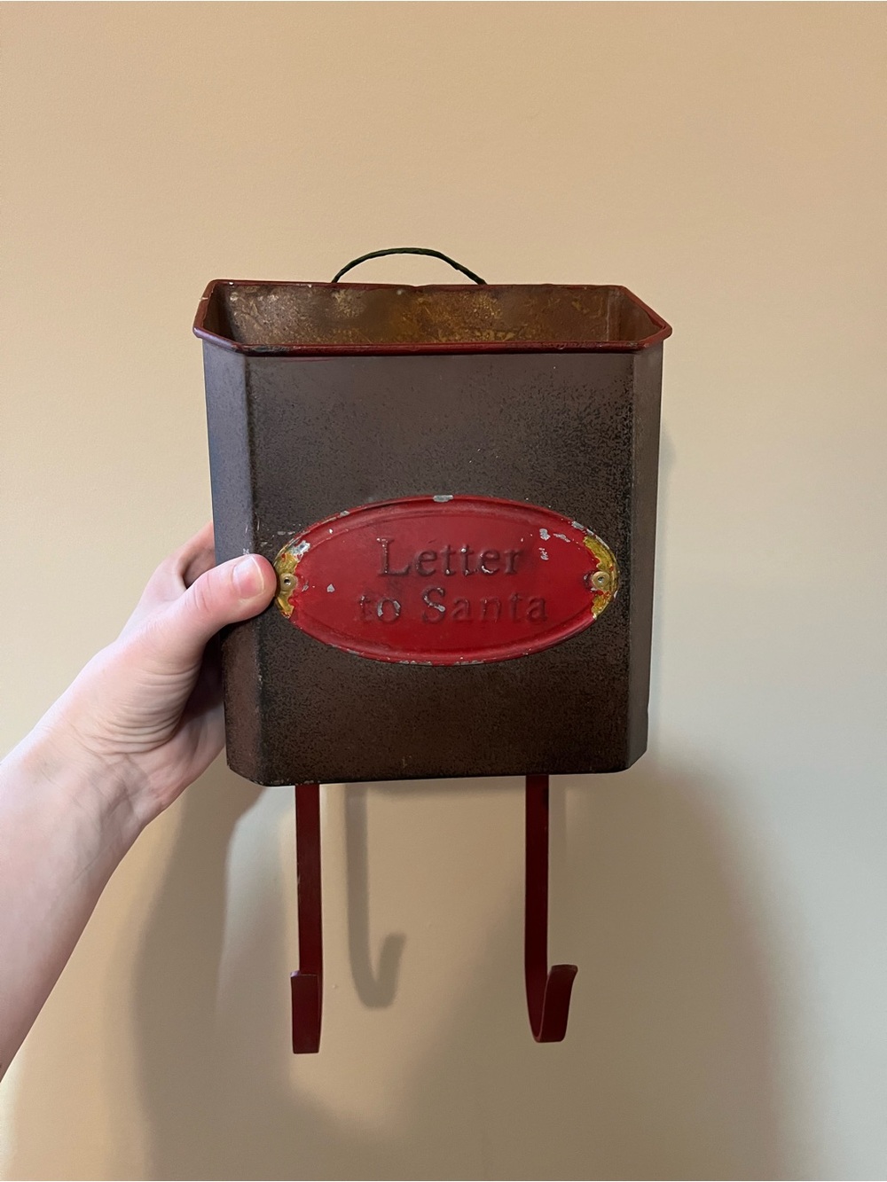 Rustic 'Letter to Santa' Wall Mailbox - Brown & Red